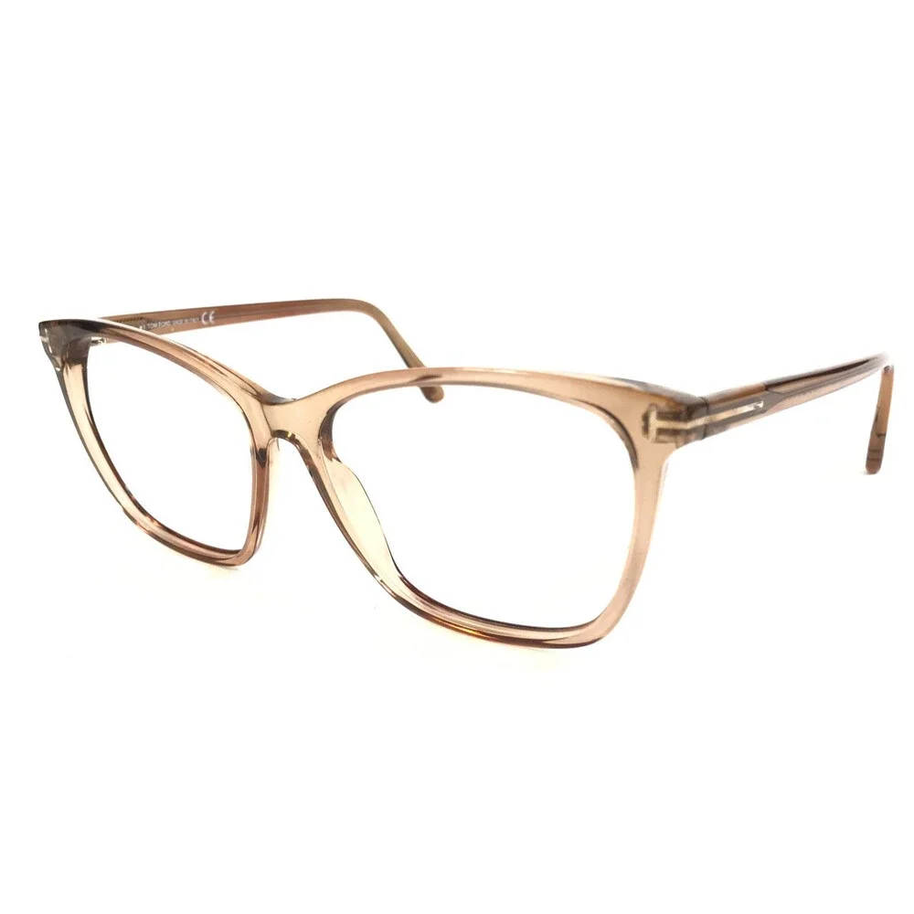 Tom Ford Eyeglasses Frames TF5762-B 045 Transparent Light Brown 55-15-140